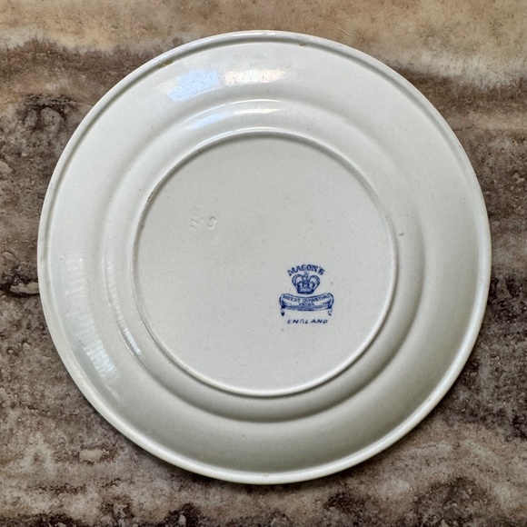 Vintage Masons Blue & White Willow Style Patent Ironstone Plate. 9" - Picture 2 of 3